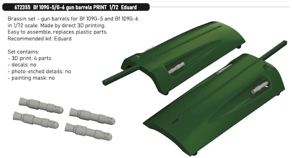 Messerschmitt BF109G-5/6 Gun Barrels (Eduard) E672355