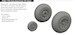 North American P51D Mustang Wheels - Diamond Tread (Eduard) E672366