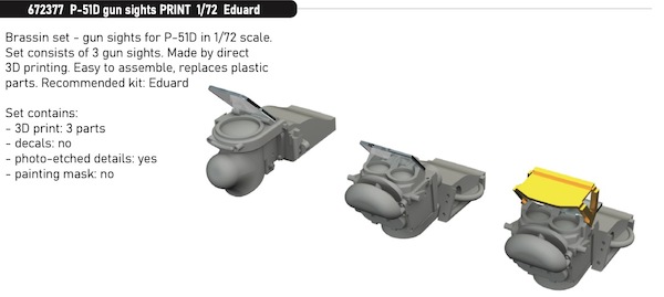 North American P51D Gun sights (3x) E672377
