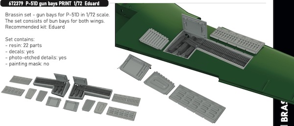 North American P51D-15 Mustang Gun Bays (Eduard) E672379