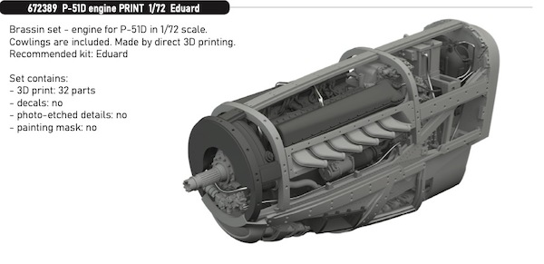 P51D Mustang Engine (Eduard)  E672389