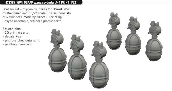 WWII USAAF Oxygen Cylinders A4 (6x) E672395