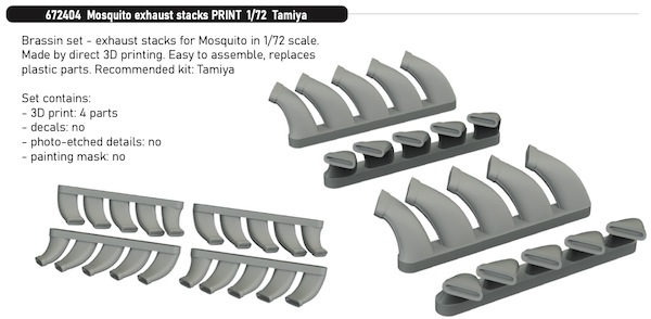 DH Mosquito Exhausts (Tamiya) E672404