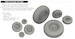 E2C Hawkeye wheels (Heller) E672416