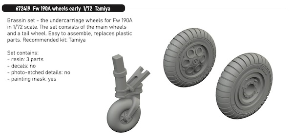 Focke Wulf FW190A wheels - Early- (Tamiya) E672419