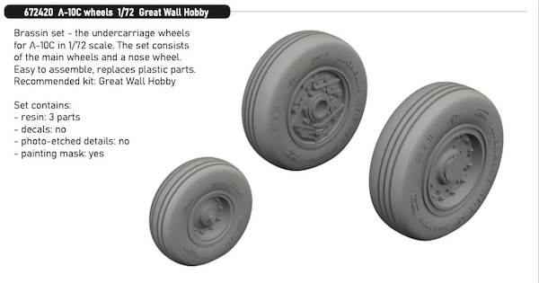 A10C Thunderbolt II wheels (Great Wall Hobby) E672420