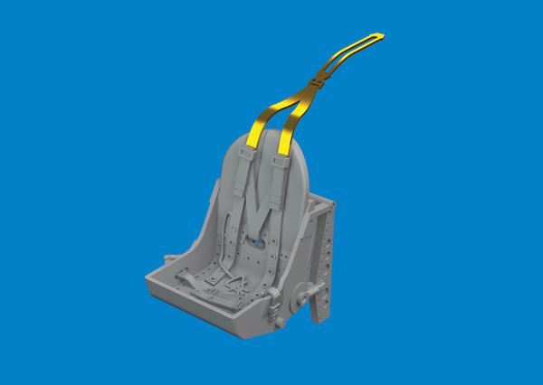 Spitfire MKI/II/V Bakelite seat with integral belts (IBG)  E672426