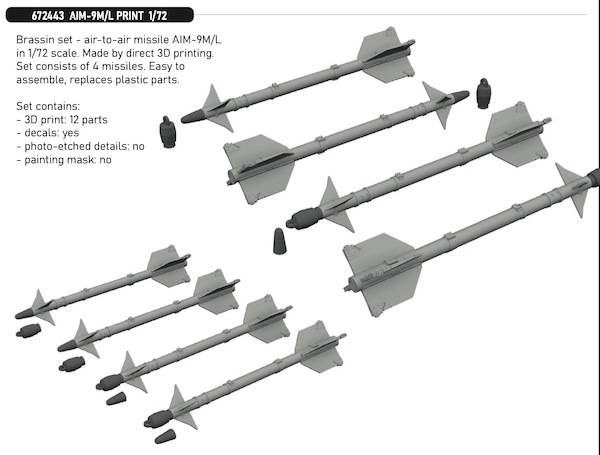 AIM-9ML Sidewinder Missile (4x) E672443