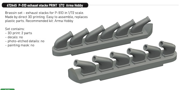 P51D Mustang exhaust Stacks  E672445