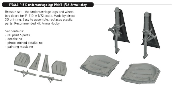 P51D Mustang Undercarriage legs and doors (Arma Hobby) E672446