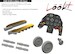 Messerschmitt Bf109G-6 Löök + Instrument Panel and seatbelts, Gunbarrels, wheels and exhaust stacks (Eduard) E674010