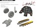 Messerschmitt Bf109F Löök + Instrument Panel and seatbelts, Gunbarrels, wheels and exhaust stacks (Eduard) E674011
