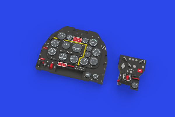North American P51D-15+ Mustang Löök Instrument Panel and seatbelts (Eduard) E674014