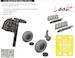 Mosquito NF Mk.II Löök+ Instrument Panel and seatbelts, Exhaust Stacks, wheels and canopy Mask (Tamiya) E674035
