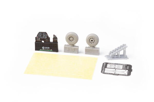 P51B/C Mustang Löök+ Instrument Panel and seatbelts, Diamond Tread Wheels, Exhaust with Fairing Stacks (Arma Hobby)  E674051