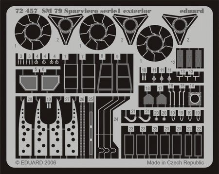 Detailset SM79 Sparviero Serie 1 exterior (Italeri)  E72-457