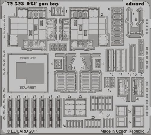 Detailset F6F-3 Hellcat gun bay (Eduard)  E72-523