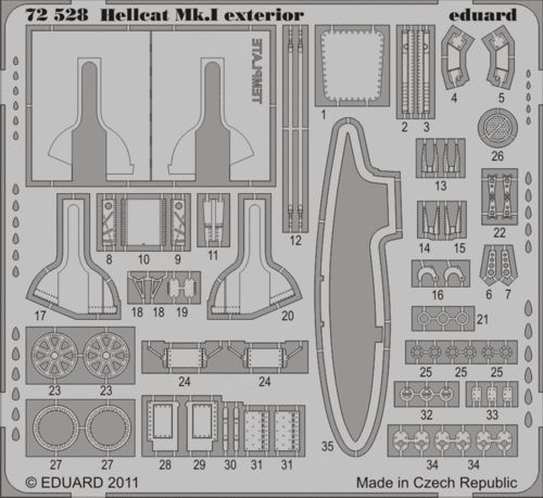 Detailset Hellcat MKI exterior (Eduard)  E72-528