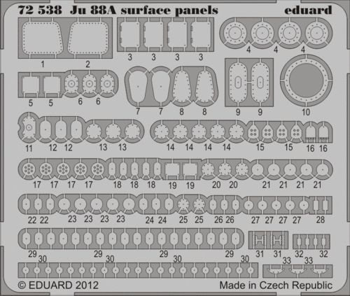 Detailset Junkers Ju88A-4 Surface Panels (Revell) E72-538