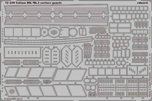Detailset Valiant BK Mk1 Surface Panels Self Adhesive (Airfix) E72-539
