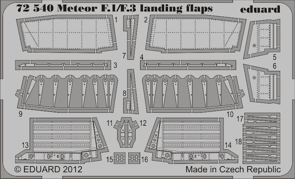 Detailset Meteor F1/F3 Flaps (Cyberhobby)  E72-540