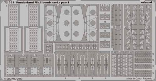 Detailset Sunderland MK1 Bomb Racks (Italeri)  E72-551
