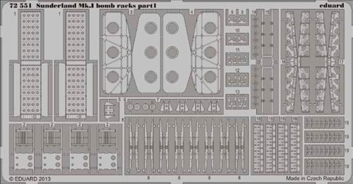 Detailset Sunderland MK1 Bomb Racks (Italeri)  E72-551
