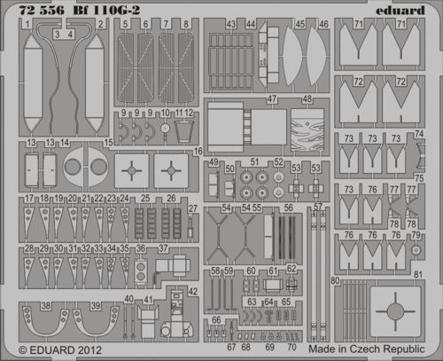 Detailset Messerschmitt BF110G-2 (Eduard)  E72-556