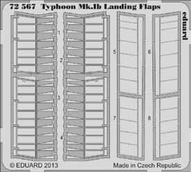 Detailset Hawker Typhoon Landing Flaps (Airfix) E72-567