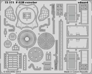 Detailset F35B Lightning II exterior (Fujimi) E72-571