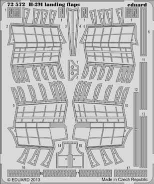 Eduard E72-572 Detailset Ilyushin IL2M Landing Flaps (Academy)