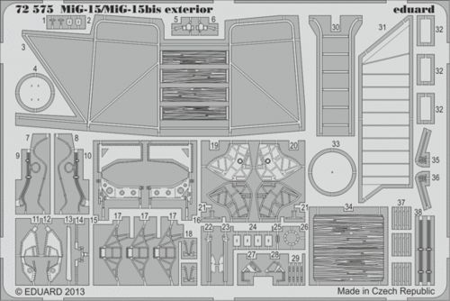 Detailset Mikoyan MiG15/MiG15Bis Fagot Interior (Eduard)  E72-575