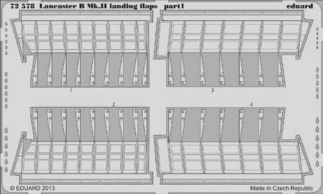 Detailset Lancaster B MkII Landing Flaps (Airfix) E72-578