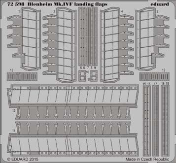 Detailset Blenheim MKIVF Landing Flaps (Airfix)  E72-598