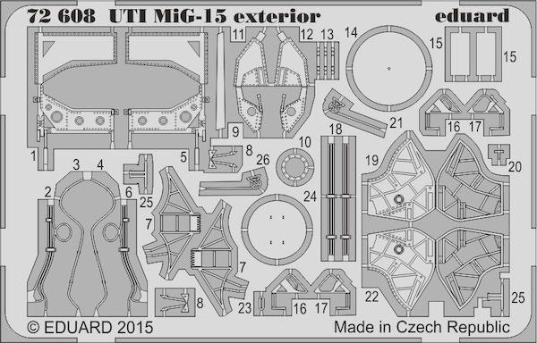 Detailset MiG15UTI Exterior (Eduard)  E72-608