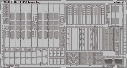 Detailset Heinkel He111P Bomb Bay (Airfix) E72-610