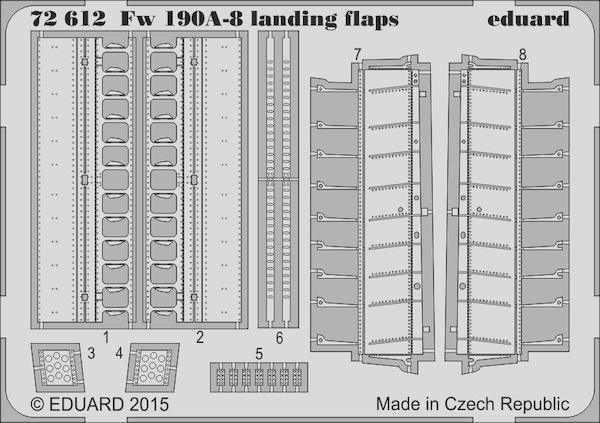 Detailset Focke Wulf FW190A-8 Landing Flaps (Eduard)  E72-612