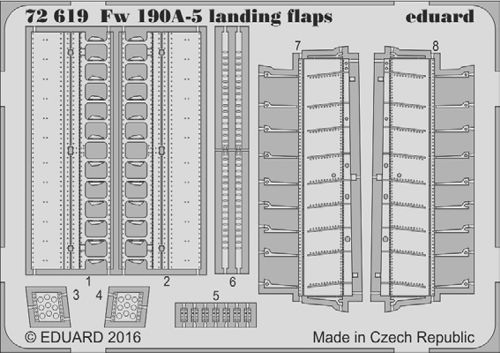 Detailset Focke Wulf FW190A-5 landing Flaps (Eduard) E72-619
