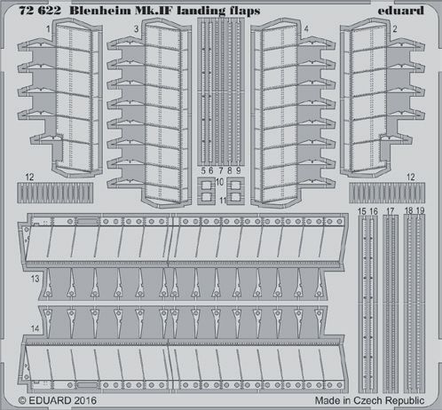 Detailset Blenheim MKIF Landing Flaps (Airfix) E72-622
