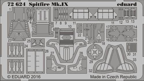 Detailset Spitfire MKIX (Eduard)  E72-624