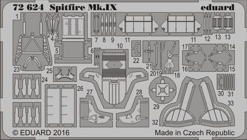 Detailset Spitfire MKIX (Eduard)  E72-624