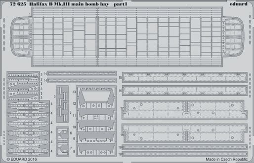 Detailset Halifax B MKIII Main Bomb Bay (Revell)  E72-625