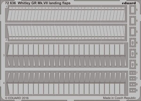 Detailset Whitley GR MKVII Landing Flaps (Airfix) E72-636