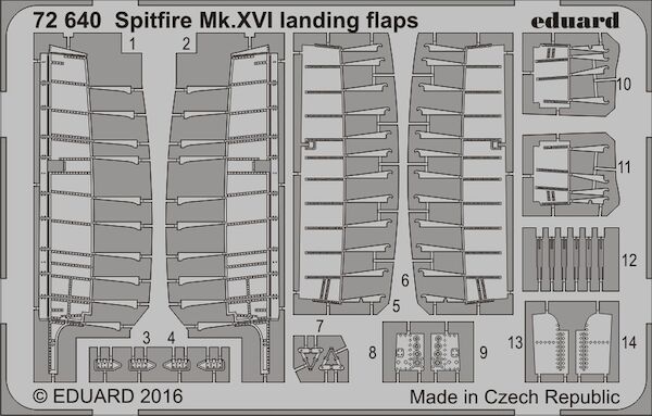 Detailset Spitfire MKXVI Landing Flaps (Eduard)  E72-640