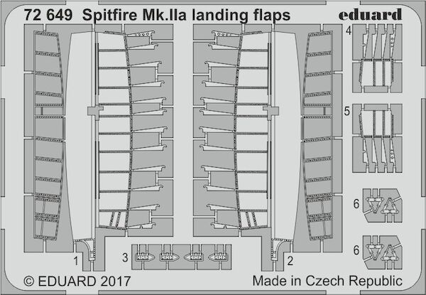 Detailset Spitfire MKIIa Landingflaps(Revell) E72-649