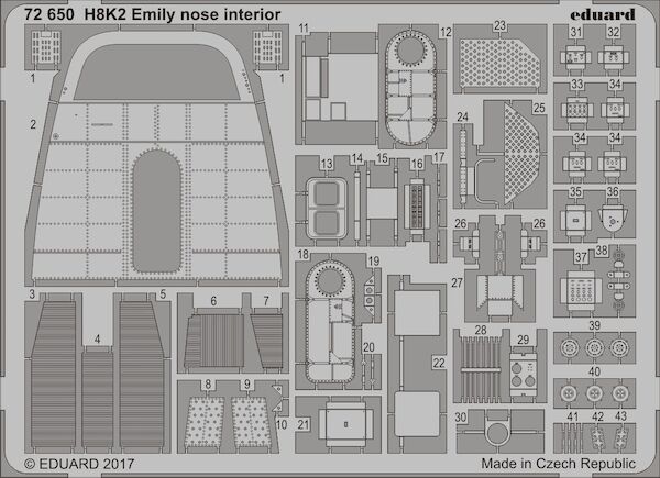 Detailset H8K-2 Emily Nose Interior (Hasegawa)  E72-650
