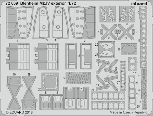 Detailset Bristol Blenheim MKIV Exterior (Airfix) E72-669