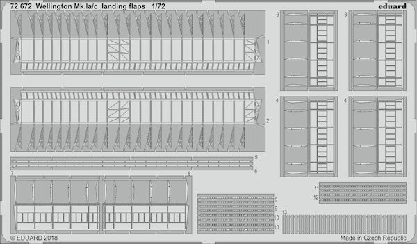 Detailset Vickers Wellington MK1a/c Landing Flaps (Airfix) E72-672