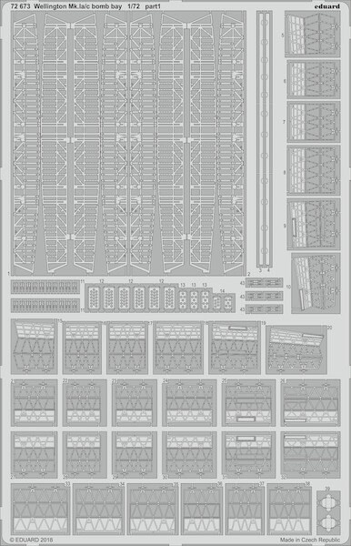 Detailset Vickers Wellington MK1a/c Bomb Bay (Airfix) E72-673