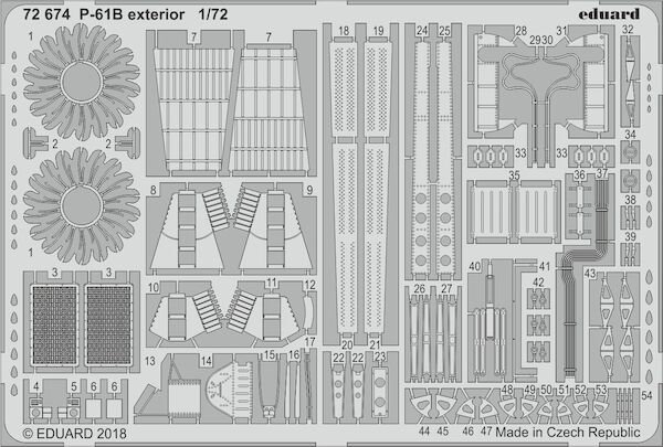 Detailset Northrop P61B Black Widow Exterior (Hobby Boss)  E72-674